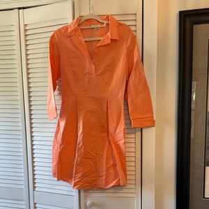Crisp Orange Collared Shift Dress